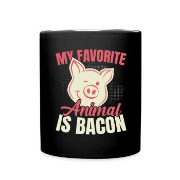 My favorite animal is bacon meat lover Spec - Full Colour Mug - black - Front