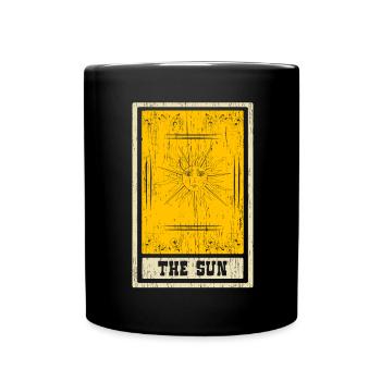 Die Sonne Tarotkarte Schamane Wahrsagerei - Tasse einfarbig - Schwarz - Vorne