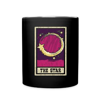 Der Stern Tarotkarte Schamane Wahrsagerei - Tasse einfarbig - Schwarz - Vorne