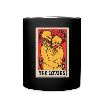 Die Liebenden Tarotkarte Schamane Wahrsagerei - Tasse einfarbig - Schwarz - Vorne