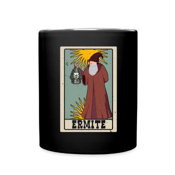 Ermite Tarotkarte Schamane Wahrsagerei - Tasse einfarbig - Schwarz - Vorne