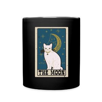 The Moon Tarot Card Shaman Divination - Full Colour Mug - black - Front