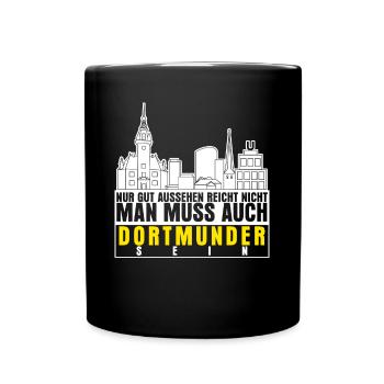Dortmunder Ruhrpott Stadt Dortmund - Tasse einfarbig - Schwarz - Vorne