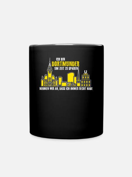 Dortmunder hat Recht Stadt Dortmund - Tasse einfarbig - Schwarz