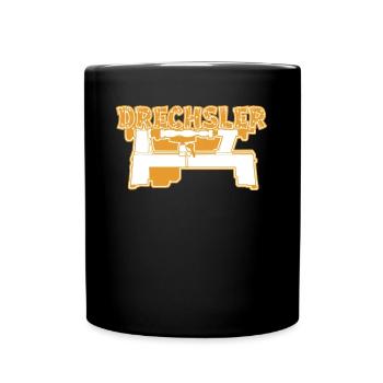 Drechseln Drechselbank Drechsler - Tasse einfarbig - Schwarz - Vorne