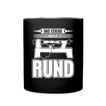 Drechseln Drechselbank Witz Drechsler - Tasse einfarbig - Schwarz - Vorne