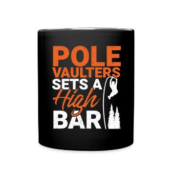 Le perchiste place la barre très haut au saut à la perche - Mug uni - noir - Devant