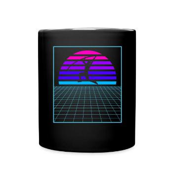 Vaporwave Pole Vaulter Athlétisme Saut à la perche - Mug uni - noir - Devant