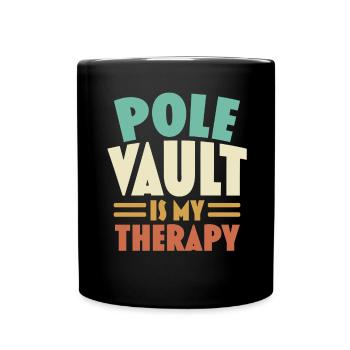 Le saut à la perche est ma thérapie de perchiste - Mug uni - noir - Devant
