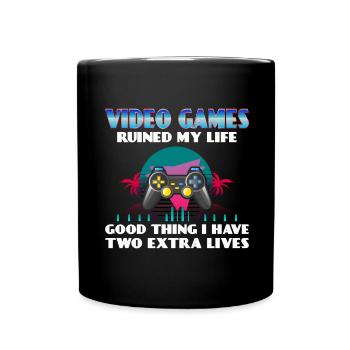 Videospiele Gamer Spruch 90er Jahre Gaming - Tasse einfarbig - Schwarz - Vorne