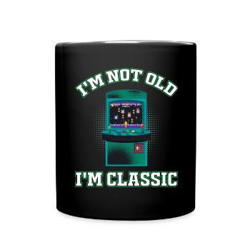 Nicht alt, ich bin klassisch Arcade-Spiele-Konsole - Tasse einfarbig - Schwarz - Vorne