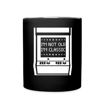 Nicht alt, ich bin klassisch Arcade-Spiele-Konsole - Tasse einfarbig - Schwarz - Vorne