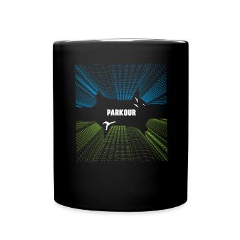 Parkour Freies Laufen Traceur Freestyle Sport - Tasse einfarbig - Schwarz - Vorne