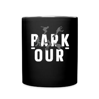 Parkour Freies Laufen Traceur Freestyle Sport - Tasse einfarbig - Schwarz - Vorne