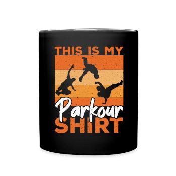 This is my parkour shirt Free Running Traceur - Full Colour Mug - black - Front