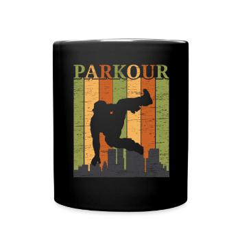 Parkour Freies Laufen Traceur Freestyle Sport - Tasse einfarbig - Schwarz - Vorne