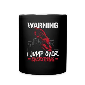 Attention I jump over everything Parkour Traceur - Full Colour Mug - black - Front