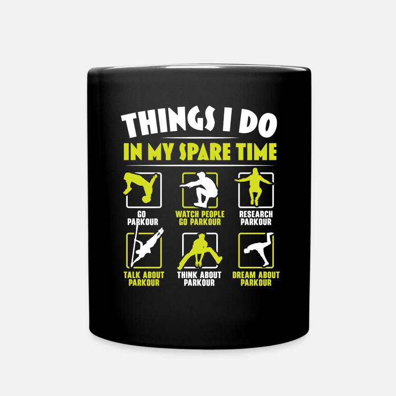 Ce que je fais dans mon temps libre Parkour Tr - Mug uni - noir