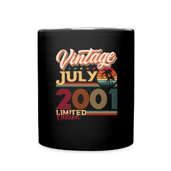 Vintage July 2001 21st birthday Men 21 years - Full Colour Mug - black - Front