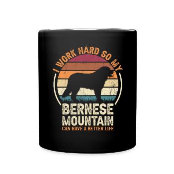 Arbeit Hart - Retro Bernse Mountain - Full Colour Mug - black - Front