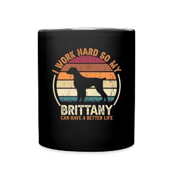 Travailler dur - Retro Brittany - Mug uni - noir - Devant