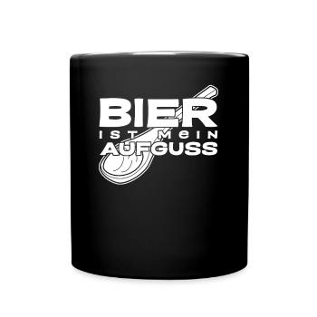 Sauna Bier Saunist Saunisten Saunieren - Tasse einfarbig - Schwarz - Vorne