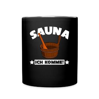 Sauna Saunisten Saunist Spruch Saunieren - Tasse einfarbig - Schwarz - Vorne
