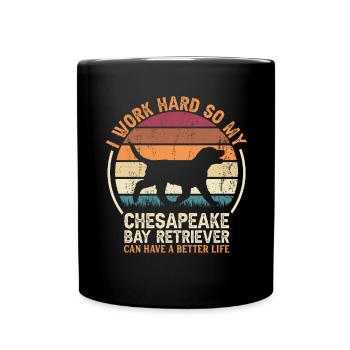 Work Hard Work - Retro Cavalier - Full Colour Mug - black - Front