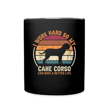 Travaillez dur - Retro Cane Corso - Mug uni - noir - Devant