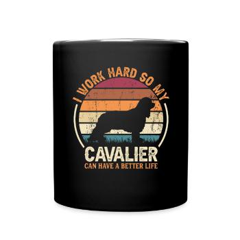 Travaillez dur - Retro Cavalier - Mug uni - noir - Devant