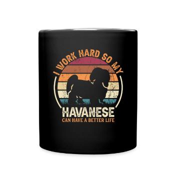 Travail acharné - Retro Havanese - Mug uni - noir - Devant