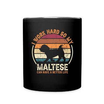 Hard Work - Retro -Malteser - Full Colour Mug - black - Front