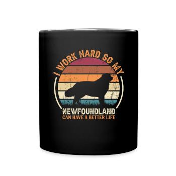Travailler dur - Retro Newfoundland - Mug uni - noir - Devant