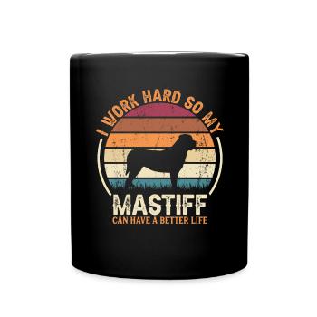 Travaillez dur - Retro Mastiff - Mug uni - noir - Devant
