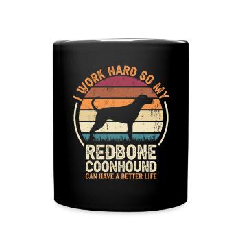Travailler dur - Retro Redbone Coonhound - Mug uni - noir - Devant