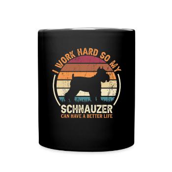 Travail acharné - Retro Schnauzer - Mug uni - noir - Devant