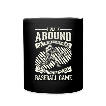 Je me promène bien - Baseball - Mug uni - noir - Devant