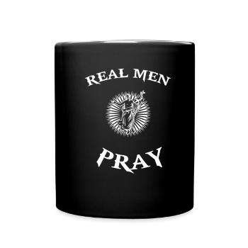 Christentum Jesus Christus Messias Beten Spruch - Tasse einfarbig - Schwarz - Vorne
