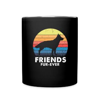 Militär Design Polizei Hund Deutscher Schäfer - Tasse einfarbig - Schwarz - Vorne