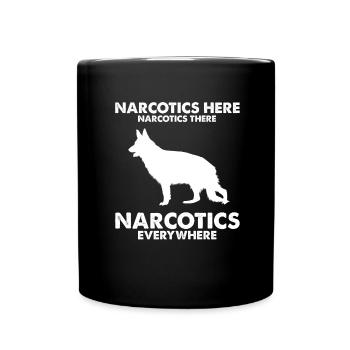 Design Deutscher Schäferhund Polizei Design - Tasse einfarbig - Schwarz - Vorne