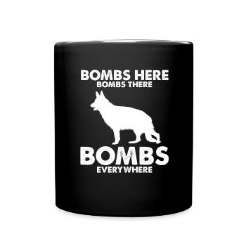 Design Deutscher Schäferhund Polizei Design - Tasse einfarbig - Schwarz - Vorne