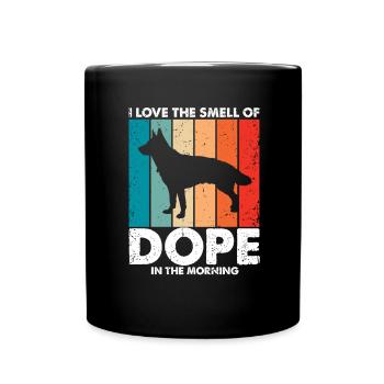 Militär Design Polizei Hund Deutscher Schäfer - Tasse einfarbig - Schwarz - Vorne