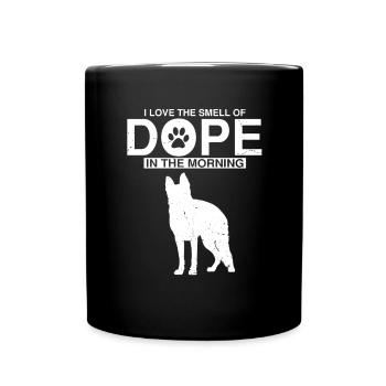 Design Deutscher Schäferhund Polizei Design - Tasse einfarbig - Schwarz - Vorne