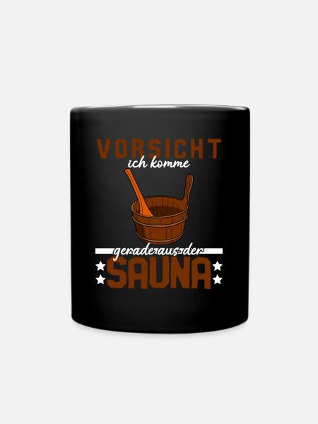 Sauna Saunist Saunieren - Tasse einfarbig - Schwarz