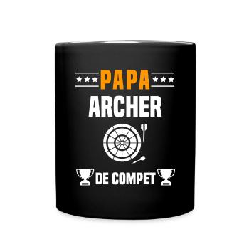 papa archer de compet père cadeau papa tir - Mug uni - noir - Devant