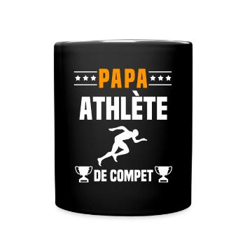 papa athlète de compet père cadeau papa athlètisme - Mug uni - noir - Devant