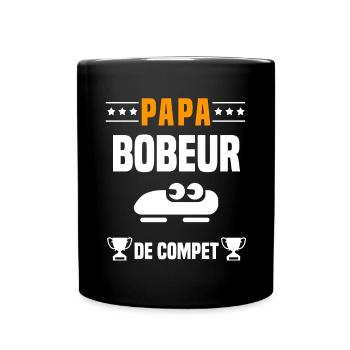 papa bobeur de compet père cadeau papa bobsleigh - Mug uni - noir - Devant