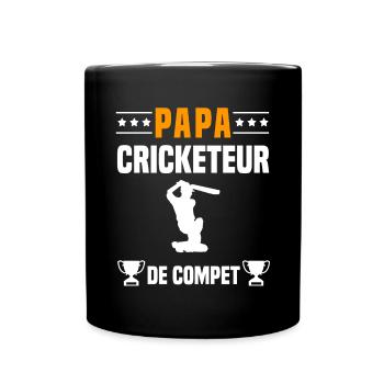 papa cricketeur de compet père cadeau papa cricket - Mug uni - noir - Devant