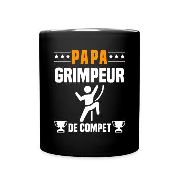 papa grimpeur de compet père cadeau papa escalade - Mug uni - noir - Devant