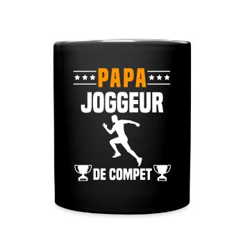 papa joggeur de compet père cadeau papa running - Mug uni - noir - Devant